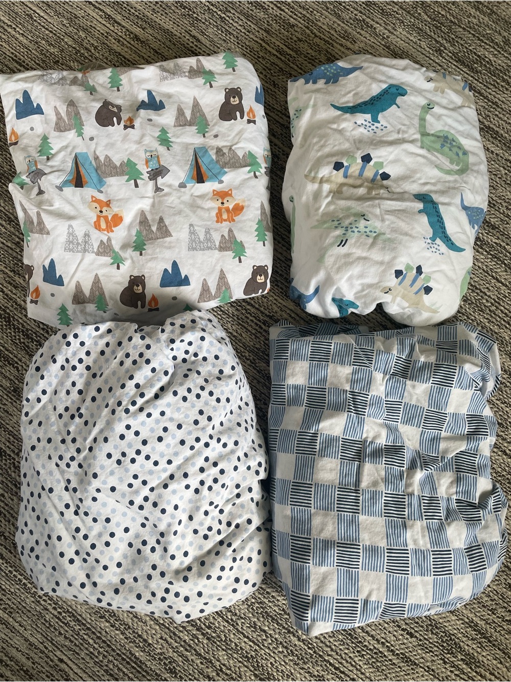 Lot of Four (4) Standard Crib Sheets